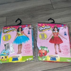 SHOPKINS girls costumes S(4-6),strawberry kiss & cupcake queen!NWT
